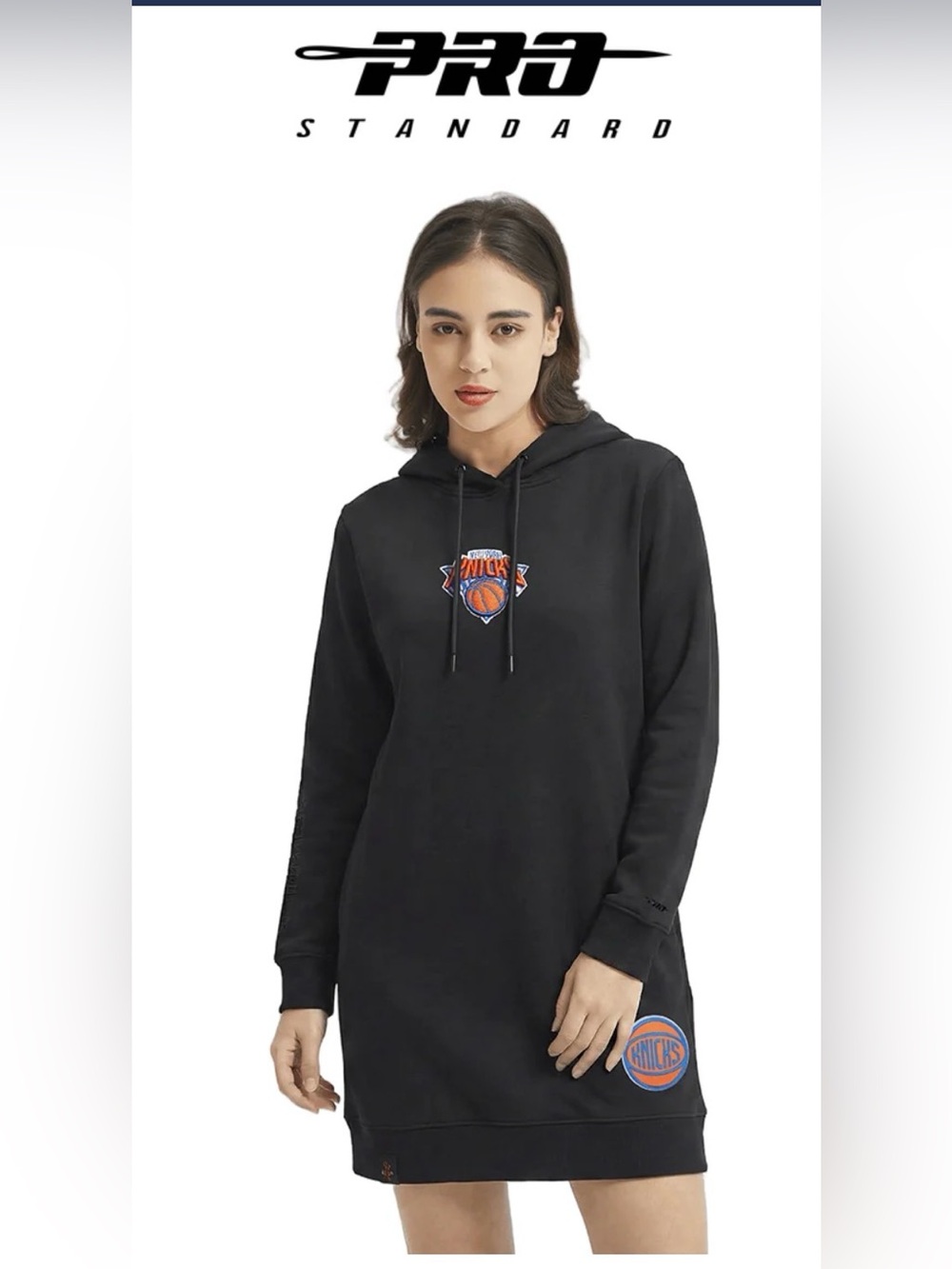 NBA NEW YORK KNICKS CLASSIC WOMEN'S FLC HOODIE DRESS SIZE LARGE
